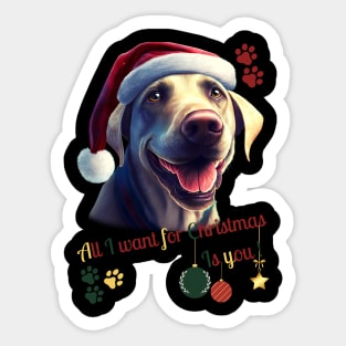 Christmas happy Labrador Retriever Dog Sticker